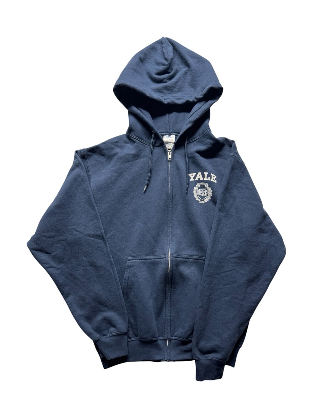Yale University Navy Full Zip Hoodie Sweatshirt Port & Company Size Small